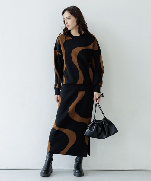 LAKOLE（ラコレ）の「12GカシミヤタッチナローWジャガード