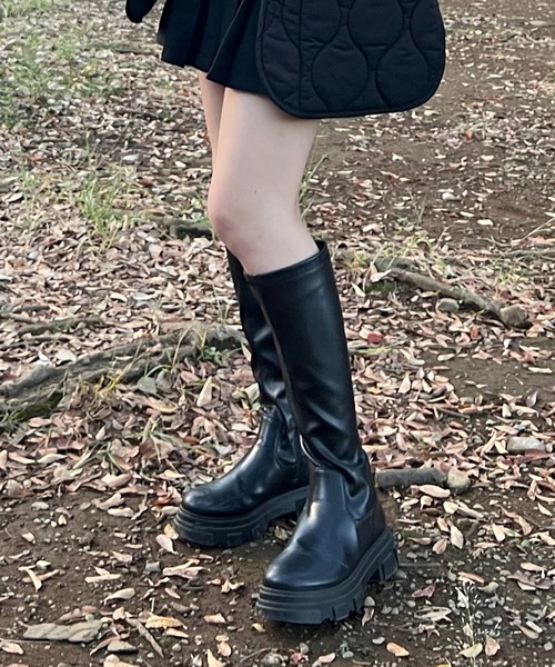 AS KNOW AS plus（アズノゥアズプラス）の「☆ストレッチロングブーツ（ブーツ・レディース・ブラック/ブラック系・M/L/LL）」の10枚目の写真