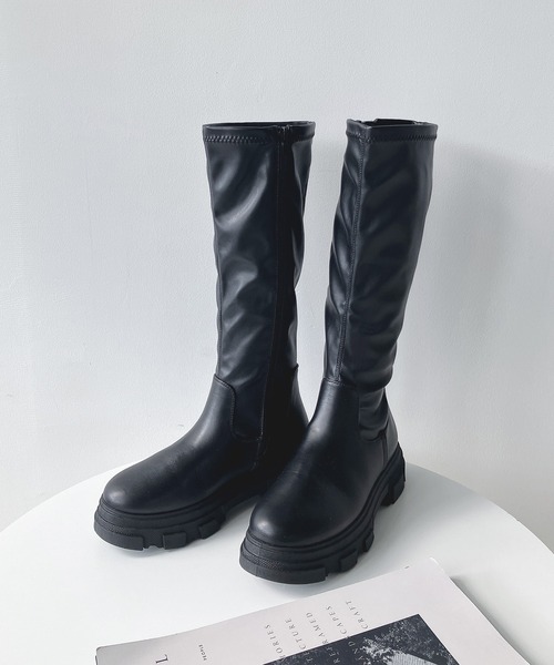 AS KNOW AS plus（アズノゥアズプラス）の「☆ストレッチロングブーツ（ブーツ・レディース・ブラック/ブラック系・M/L/LL）」の18枚目の写真