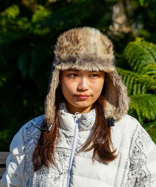 AVIREX(アヴィレックス)の「【AVIREX/アヴィレックス】フライトボアキャップ フェイクファー(キャップ・メンズ・カーキ/ブラック・FREE)」の10枚目の写真