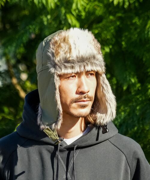 AVIREX(アヴィレックス)の「【AVIREX/アヴィレックス】フライトボアキャップ フェイクファー(キャップ・メンズ・カーキ/ブラック・FREE)」の15枚目の写真
