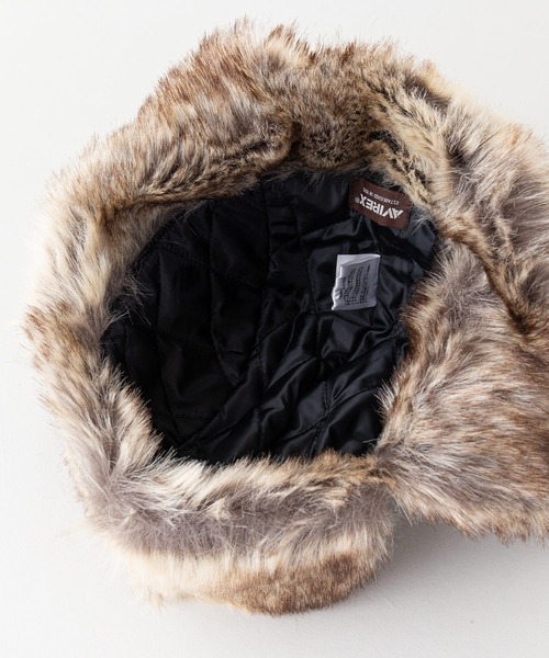 AVIREX(アヴィレックス)の「【AVIREX/アヴィレックス】フライトボアキャップ フェイクファー(キャップ・メンズ・カーキ/ブラック・FREE)」の9枚目の写真