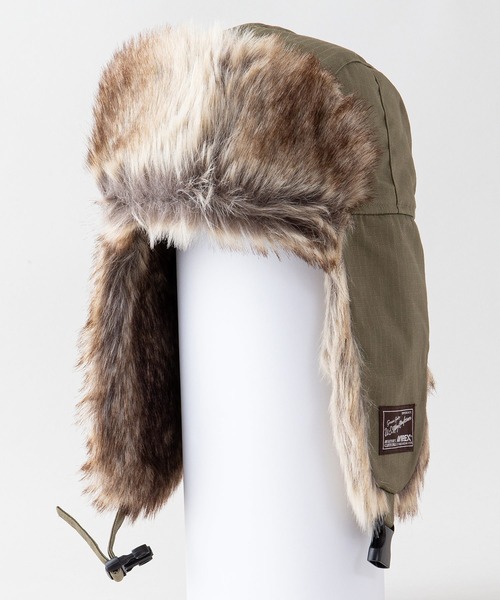 AVIREX(アヴィレックス)の「【AVIREX/アヴィレックス】フライトボアキャップ フェイクファー(キャップ・メンズ・カーキ/ブラック・FREE)」の3枚目の写真