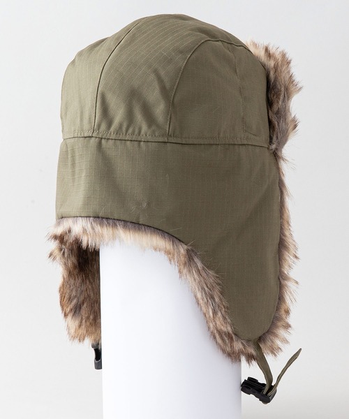 AVIREX(アヴィレックス)の「【AVIREX/アヴィレックス】フライトボアキャップ フェイクファー(キャップ・メンズ・カーキ/ブラック・FREE)」の7枚目の写真