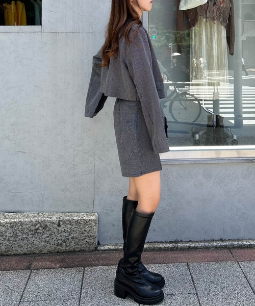 INGNI(イング)の「袖スリットファスナーショートジャケット(セットアップ対応)(テーラードジャケット・レディース・ブラック/ブラウン系その他2/ブラック系その他7・M)」の8枚目の写真