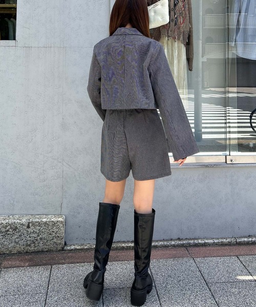 INGNI(イング)の「袖スリットファスナーショートジャケット(セットアップ対応)(テーラードジャケット・レディース・ブラック/ブラウン系その他2/ブラック系その他7・M)」の7枚目の写真