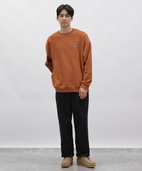 LAKOLE（ラコレ）の「イヌネコ刺繍プルオーバー / 980290（スウェット・メンズ・オレンジ/ライトグレー/グリーン/ホワイト・LARGE/MEDIUM/X-LARGE）」の5枚目の写真