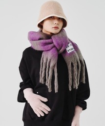 REON STUDIO | 韓国ブランド RE:ON STUDIO レオンスタジオ FRINGE STRIPE MUFFLER ボーダー ボリュームマフラー フリンジマフラー マフラー 防寒グッズ 韓国ファッション(マフラー)