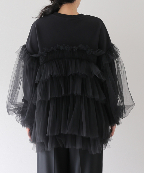 EDIT. FOR LULU(エディットフォールル)の「【VIVIANO / ヴィヴィアーノ】別注Gathered Tulle Trimmed スウェット(スウェット・レディース・ホワイト・SMALL)」の16枚目の写真