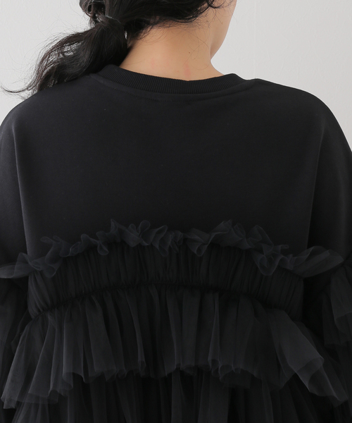 EDIT. FOR LULU(エディットフォールル)の「【VIVIANO / ヴィヴィアーノ】別注Gathered Tulle Trimmed スウェット(スウェット・レディース・ホワイト・SMALL)」の18枚目の写真