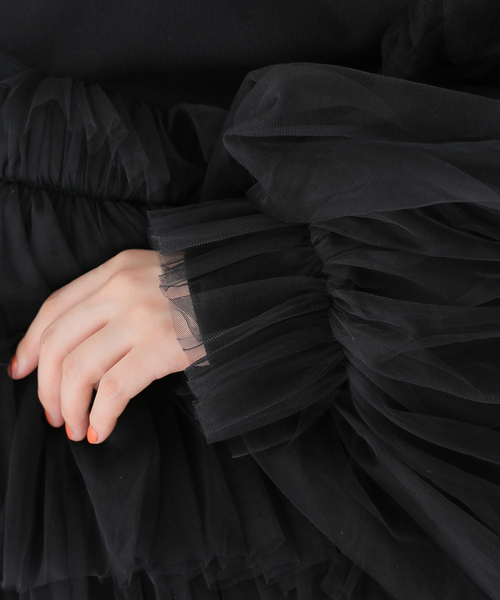 EDIT. FOR LULU(エディットフォールル)の「【VIVIANO / ヴィヴィアーノ】別注Gathered Tulle Trimmed スウェット(スウェット・レディース・ホワイト・SMALL)」の20枚目の写真