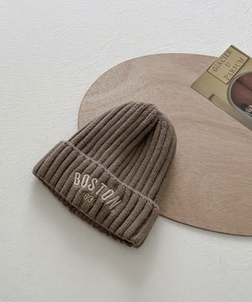 Bambin（ボンバン）の「【 Bambin / ボンバン 】 ロゴ 刺繍 ニットキャップ（ニットキャップ/ビーニー・キッズ・ブラウン/ブラック/カーキ/ベージュ/アイボリー・FREE）」の5枚目の写真