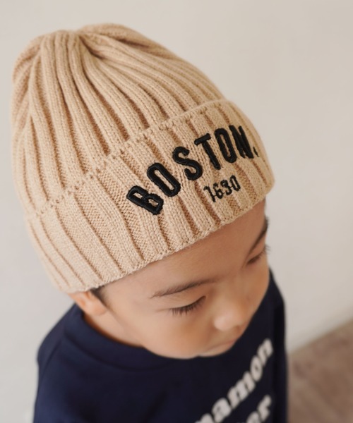 Bambin（ボンバン）の「【 Bambin / ボンバン 】 ロゴ 刺繍 ニットキャップ（ニットキャップ/ビーニー・キッズ・ブラウン/ブラック/カーキ/ベージュ/アイボリー・FREE）」の14枚目の写真
