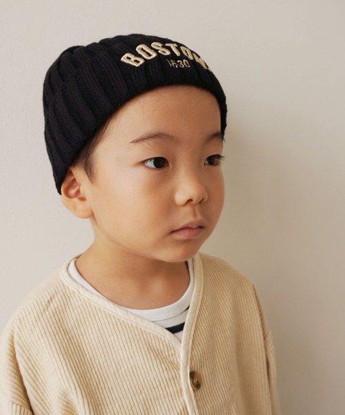 Bambin（ボンバン）の「【 Bambin / ボンバン 】 ロゴ 刺繍 ニットキャップ（ニットキャップ/ビーニー・キッズ・ブラウン/ブラック/カーキ/ベージュ/アイボリー・FREE）」の9枚目の写真