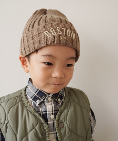 Bambin（ボンバン）の「【 Bambin / ボンバン 】 ロゴ 刺繍 ニットキャップ（ニットキャップ/ビーニー・キッズ・ブラウン/ブラック/カーキ/ベージュ/アイボリー・FREE）」の15枚目の写真