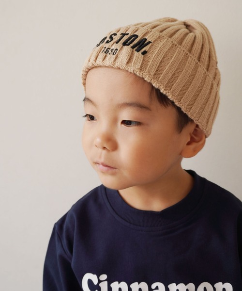 Bambin（ボンバン）の「【 Bambin / ボンバン 】 ロゴ 刺繍 ニットキャップ（ニットキャップ/ビーニー・キッズ・ブラウン/ブラック/カーキ/ベージュ/アイボリー・FREE）」の13枚目の写真