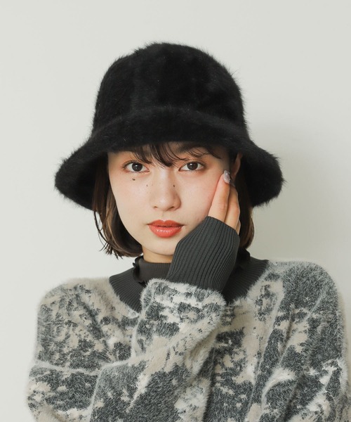 SENSE OF PLACE by URBAN RESEARCH（センスオブプレイスバイアーバンリサーチ）の「『WEB限定』シャギーハット（ハット・レディース・アイボリー/ブラック・ONE）」の3枚目の写真