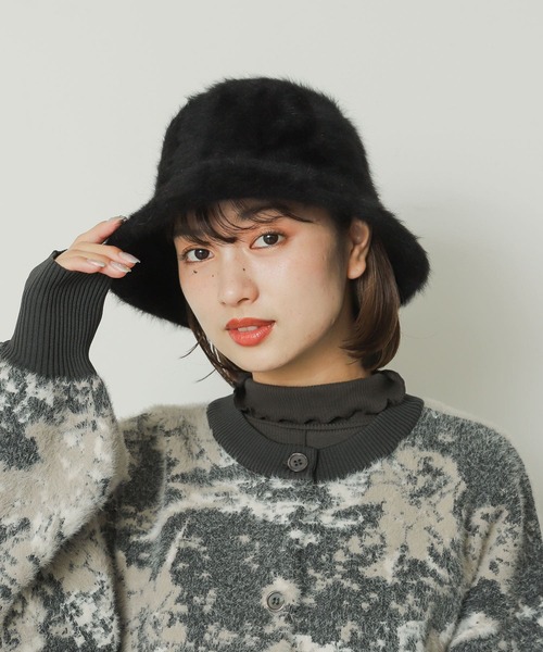 SENSE OF PLACE by URBAN RESEARCH（センスオブプレイスバイアーバンリサーチ）の「『WEB限定』シャギーハット（ハット・レディース・アイボリー/ブラック・ONE）」の4枚目の写真