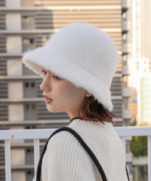 SENSE OF PLACE by URBAN RESEARCH（センスオブプレイスバイアーバンリサーチ）の「『WEB限定』シャギーハット（ハット・レディース・アイボリー/ブラック・ONE）」の10枚目の写真