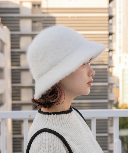 SENSE OF PLACE by URBAN RESEARCH（センスオブプレイスバイアーバンリサーチ）の「『WEB限定』シャギーハット（ハット・レディース・アイボリー/ブラック・ONE）」の11枚目の写真