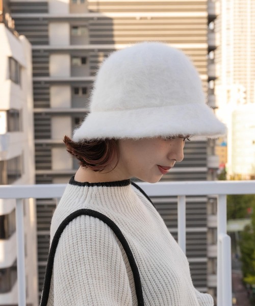 SENSE OF PLACE by URBAN RESEARCH（センスオブプレイスバイアーバンリサーチ）の「『WEB限定』シャギーハット（ハット・レディース・アイボリー/ブラック・ONE）」の12枚目の写真