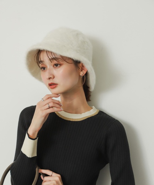 SENSE OF PLACE by URBAN RESEARCH（センスオブプレイスバイアーバンリサーチ）の「『WEB限定』シャギーハット（ハット・レディース・アイボリー/ブラック・ONE）」の14枚目の写真
