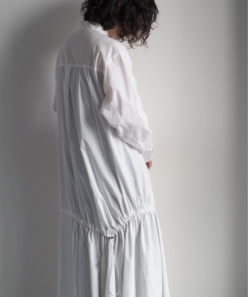 cepo（セポ）の「アシメドロストバンドカラーワンピース（シャツワンピース・レディース・ブラック/ネイビー/オフホワイト・M）」の15枚目の写真