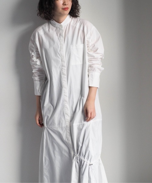 cepo（セポ）の「アシメドロストバンドカラーワンピース（シャツワンピース・レディース・ブラック/ネイビー/オフホワイト・M）」の21枚目の写真