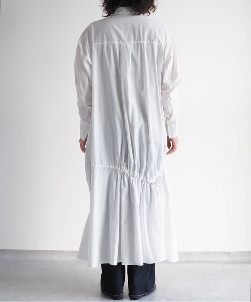 cepo（セポ）の「アシメドロストバンドカラーワンピース（シャツワンピース・レディース・ブラック/ネイビー/オフホワイト・M）」の11枚目の写真