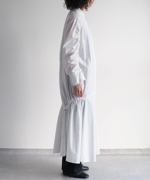 cepo（セポ）の「アシメドロストバンドカラーワンピース（シャツワンピース・レディース・ブラック/ネイビー/オフホワイト・M）」の16枚目の写真