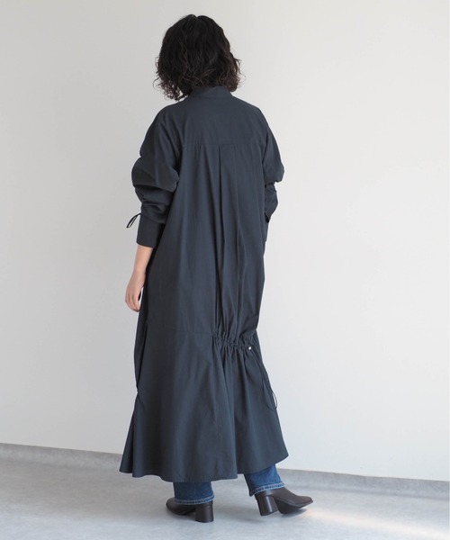 cepo（セポ）の「アシメドロストバンドカラーワンピース（シャツワンピース・レディース・ブラック/ネイビー/オフホワイト・M）」の14枚目の写真