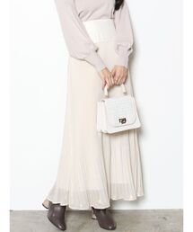 シャイニープリーツラップ風スカート