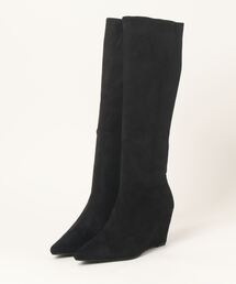 DULCIS REGALO | ElvisLuce(エルビスルーチェ)7.5cmヒールポインテッドトゥウェッジロングブーツ(ブーツ)