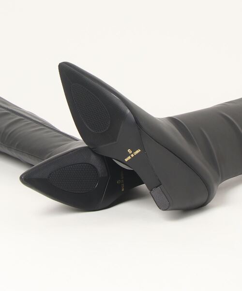 DULCIS REGALO（ドルキス レガロ）の「ElvisLuce(エルビスルーチェ)7.5cmヒールポインテッドトゥウェッジロングブーツ（ブーツ・レディース・ブラック/ブラック系その他・L/M/LL/S）」の4枚目の写真