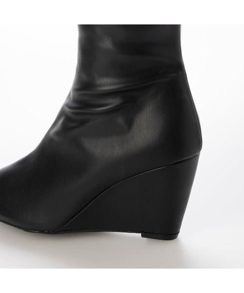 DULCIS REGALO（ドルキス レガロ）の「ElvisLuce(エルビスルーチェ)7.5cmヒールポインテッドトゥウェッジロングブーツ（ブーツ・レディース・ブラック/ブラック系その他・L/M/LL/S）」の13枚目の写真