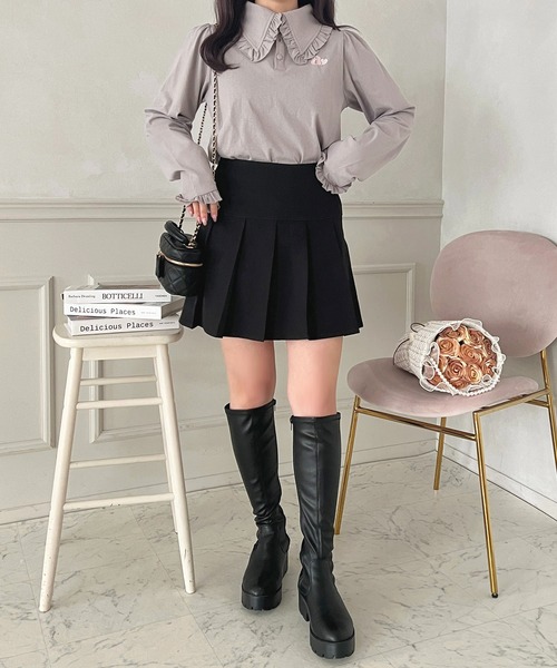 apres jour（アプレジュール）の「ロングスリーブフリルポロシャツ【ZOZOTOWN限定アイテム】（ポロシャツ・レディース・クリーム/グレー/ピンク・X-LARGE/フリー）」の12枚目の写真