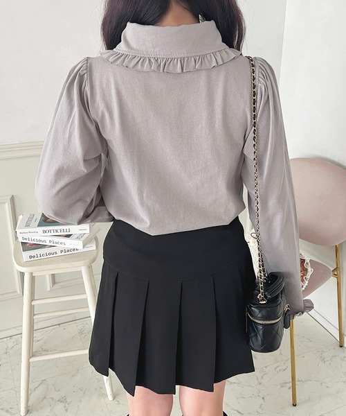 apres jour（アプレジュール）の「ロングスリーブフリルポロシャツ【ZOZOTOWN限定アイテム】（ポロシャツ・レディース・クリーム/グレー/ピンク・X-LARGE/フリー）」の11枚目の写真