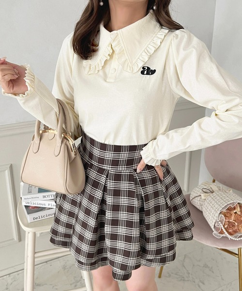 apres jour（アプレジュール）の「ロングスリーブフリルポロシャツ【ZOZOTOWN限定アイテム】（ポロシャツ・レディース・クリーム/グレー/ピンク・X-LARGE/フリー）」の15枚目の写真