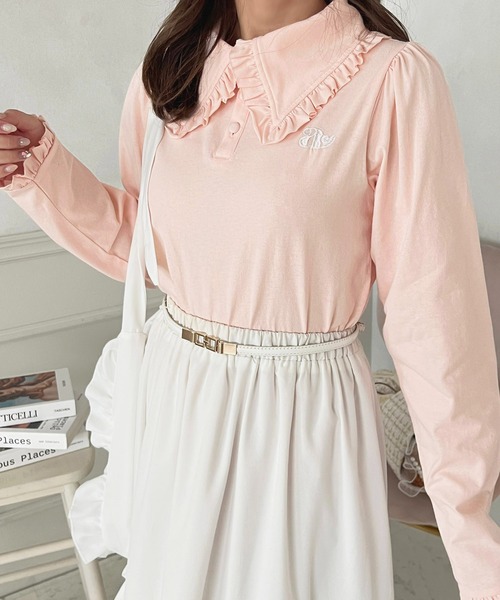 apres jour（アプレジュール）の「ロングスリーブフリルポロシャツ【ZOZOTOWN限定アイテム】（ポロシャツ・レディース・クリーム/グレー/ピンク・X-LARGE/フリー）」の22枚目の写真