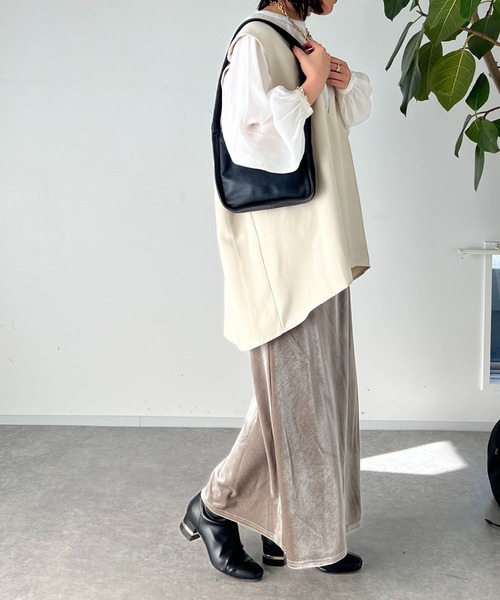 un dix cors（アンディコール）の「ベロアバイヤスロングスカート（スカート・レディース・チャコールグレー/グレー・FREE）」の11枚目の写真