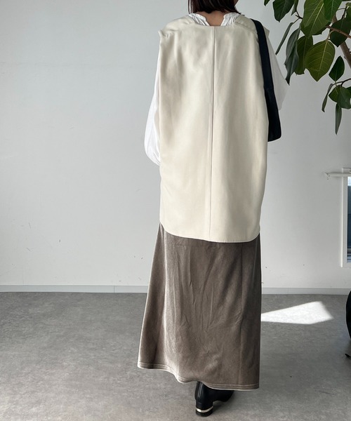 un dix cors（アンディコール）の「ベロアバイヤスロングスカート（スカート・レディース・チャコールグレー/グレー・FREE）」の12枚目の写真