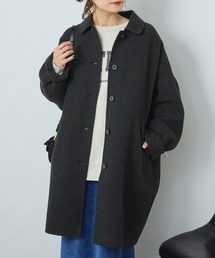 PUAL CE CIN | ウール混リバーコート(ステンカラーコート)