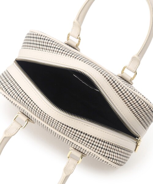 OPAQUE.CLIP（オペークドットクリップ）の「◆【2WAY】ミニ千鳥スクエアボストンバッグ（ショルダーバッグ・レディース・ブラック系1/キャメル/ベージュ系その他5・00）」の10枚目の写真