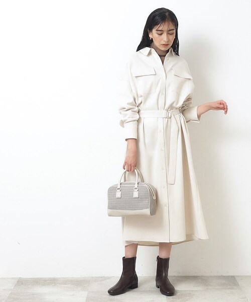 OPAQUE.CLIP（オペークドットクリップ）の「◆【2WAY】ミニ千鳥スクエアボストンバッグ（ショルダーバッグ・レディース・ブラック系1/キャメル/ベージュ系その他5・00）」の16枚目の写真