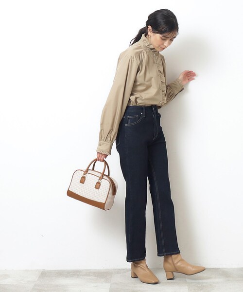 OPAQUE.CLIP（オペークドットクリップ）の「◆【2WAY】ミニ千鳥スクエアボストンバッグ（ショルダーバッグ・レディース・ブラック系1/キャメル/ベージュ系その他5・00）」の17枚目の写真