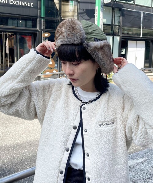 Columbia（コロンビア）の「【Columbia/コロンビア】ベルフォーチュンイヤーフラップキャップ（キャップ・レディース・オリーブ/ベージュ・FREE）」の3枚目の写真