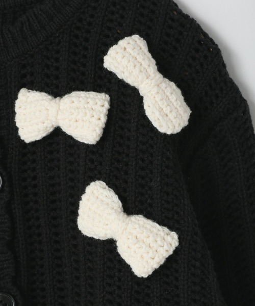 LOWRYS FARM（ローリーズファーム）の「リボンモチーフカーディガン　983904（カーディガン/ボレロ・キッズ・ピンク/ブラック/ホワイト・130cm/120cm/150cm/140cm/110cm）」の9枚目の写真