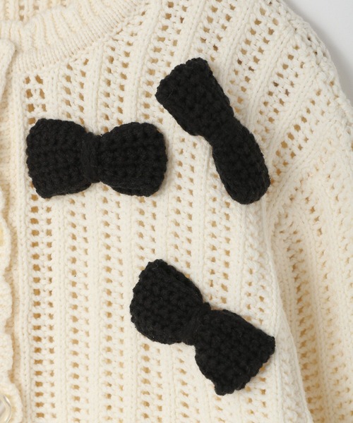 LOWRYS FARM（ローリーズファーム）の「リボンモチーフカーディガン　983904（カーディガン/ボレロ・キッズ・ピンク/ブラック/ホワイト・130cm/120cm/150cm/140cm/110cm）」の10枚目の写真