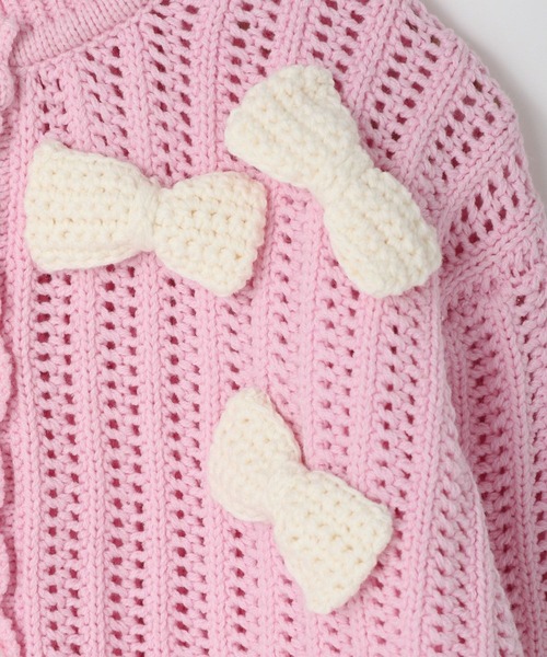 LOWRYS FARM（ローリーズファーム）の「リボンモチーフカーディガン　983904（カーディガン/ボレロ・キッズ・ピンク/ブラック/ホワイト・130cm/120cm/150cm/140cm/110cm）」の11枚目の写真