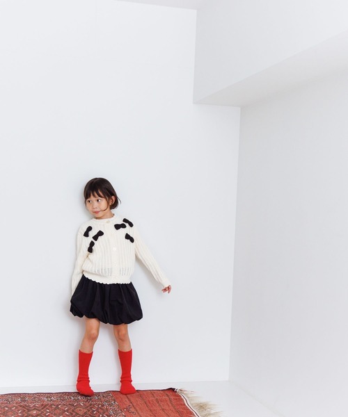 LOWRYS FARM（ローリーズファーム）の「リボンモチーフカーディガン　983904（カーディガン/ボレロ・キッズ・ピンク/ブラック/ホワイト・130cm/120cm/150cm/140cm/110cm）」の12枚目の写真
